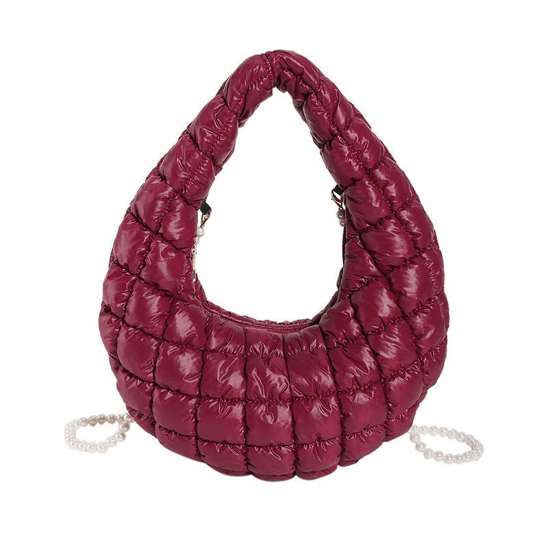 

Modern Cotton Cloud Pleated Bag In Multiple Colors With Comfortable Shoulder Chain червоний