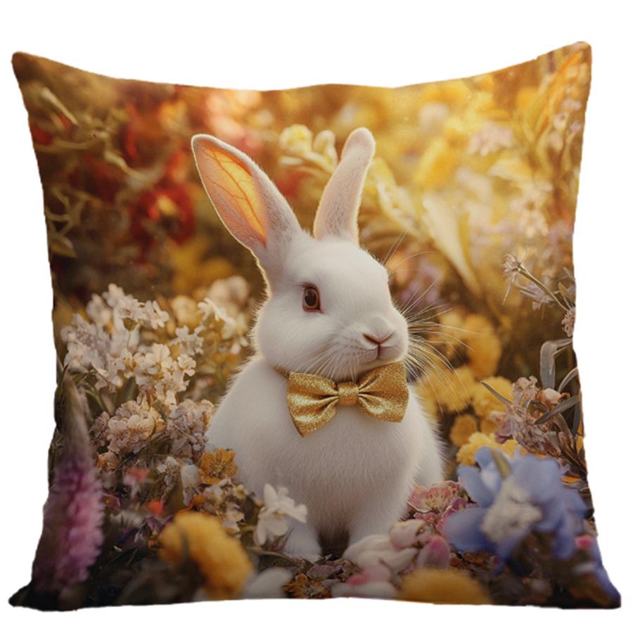 Osterhase & Ei Samt-Kissenbezug - Dekokissenbezug für das Sofa