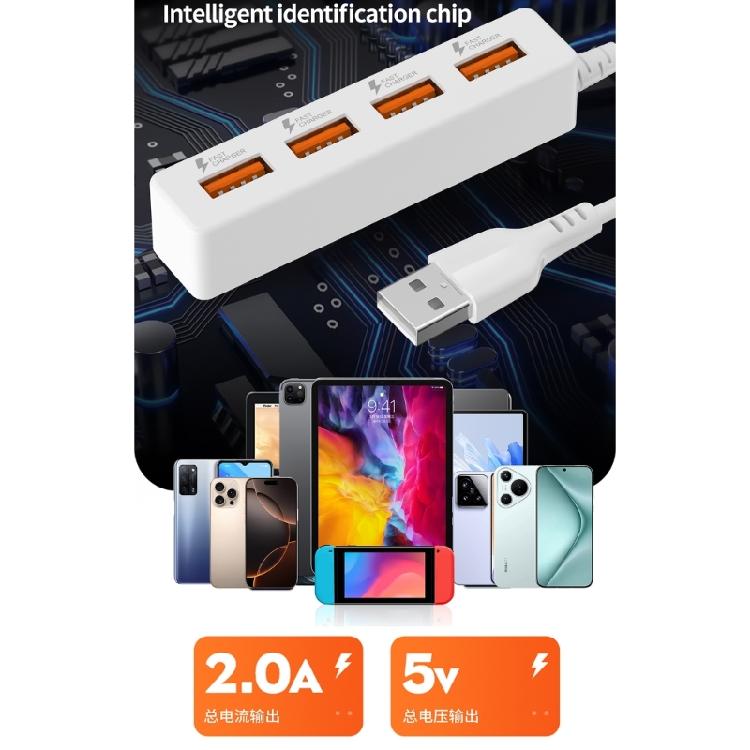 4 in 1 USB2.0 Splitter Cable for Charging USB Male to 4 USB2.0 Female Extender Cable Data Charging Split Adapter
