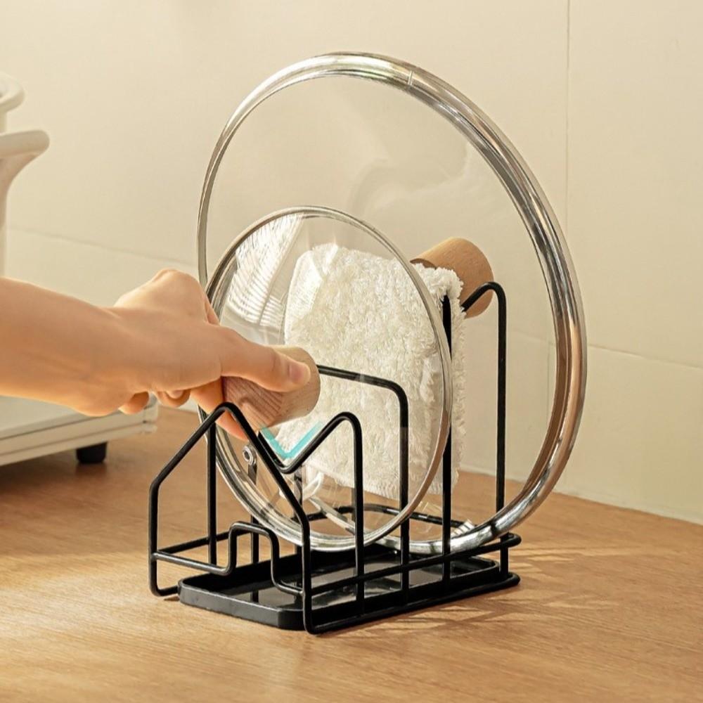 Multi Layer Kitchen Storage Rack Hollow Design Cutting Board Holder New Pan Lid Organizer Kitchen