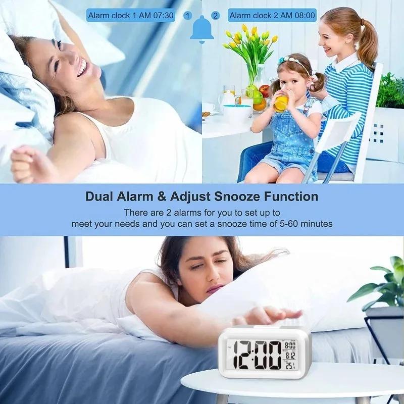 LED Digital Alarm Clock Backlight Data Time Calendar Desktop Multifunction Electronic Backlight Table Clock