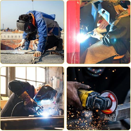 Cowhide MIG Welding Gloves Long Cuff, EN388-2132X, EN407-413X4X, EN12477 TYPE A