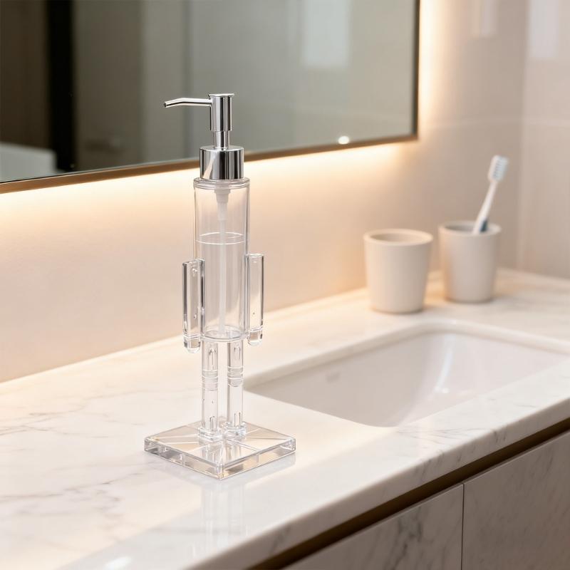 Nutcrackers Theme Soap Dispenser Hand Wash Liquid Soap Holder For Bathroom Use With Transparent Body Christmas Decors