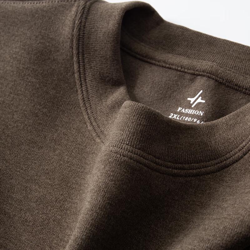 Dibinze Men's Plus Size Solid Crew Neck Sweatshirt