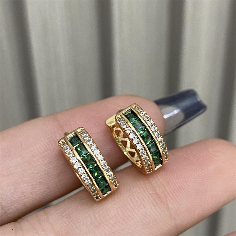 Серьги-пусеты Seiko с бриллиантами и изумрудами, европейский и американский преувеличенный стиль, модные серьги с индивидуальностью и темпераментом