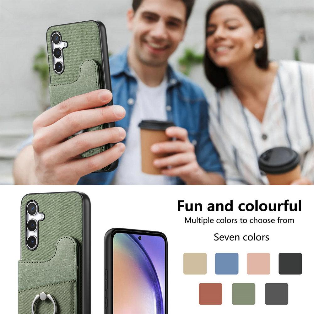 RFID Leather Card Back Case for Coque Samsung A56 5G 2026 Ring Holder Wallet Etui Galaxy A36 A26 A17 A16 A06 A 16 17 36 56 Cover