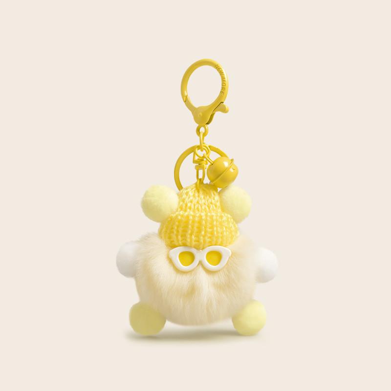 Fluffy Soft And Cartoon Rabbit Fur Keychain With Colorful Adorable Designs