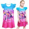 Kpop Demon Hunters Pattern Girl Sleep Dress With Cartoon Pattern For Kids Summer Wear