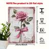 1pc Vintage Rose & Column Decorative Metal Wall Art - Rustic Tin Painting for Home, Garden, Patio, Bar, Cafe, Club, Farmhouse -