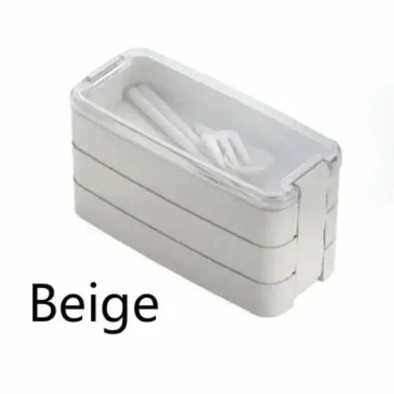 Nordischer Stil Gesundes Material Lunchbox 3 Schichten Weizenstroh Bento Boxen Mikrowellengeschirr Lebensmittelaufbewahrungsbehälter Lunchboxen
