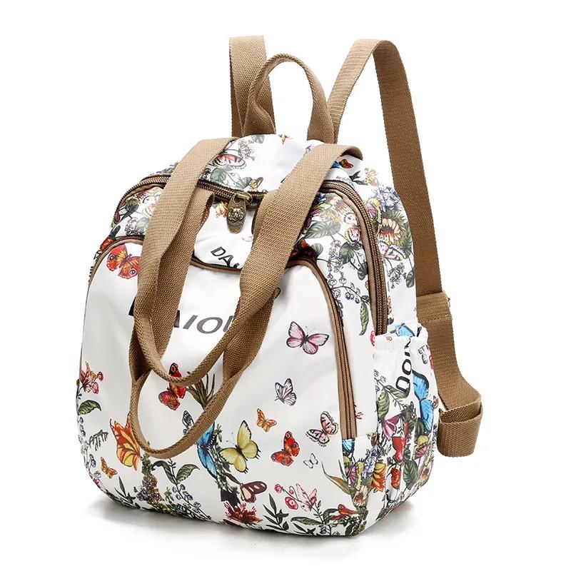 

Бохо-узор с дикими цветами, ретро-графика, нейлоновая сумка-тоут, женская многоразовая сумка-шоппер для женщин, кошельки и сумки, сумка для покупок из ткани белый