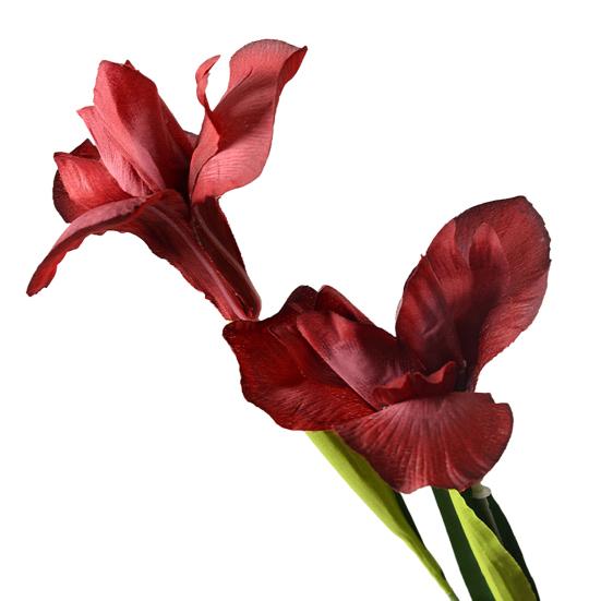 Artificial Iris Flower 2 Heads Faux Silk Flower Bouquet Long Stem Fake Iris Flowers for Floral Arrangements Table Centerpiece Party Wedding Decor