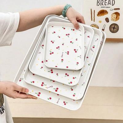 Kirschmuster Kunststoff Lebensmittel Serviertablett Stapelbar Obst Dessert Tablett Tee Tablett Multifunktionales Aufbewahrungstablett Für Zuhause Küche