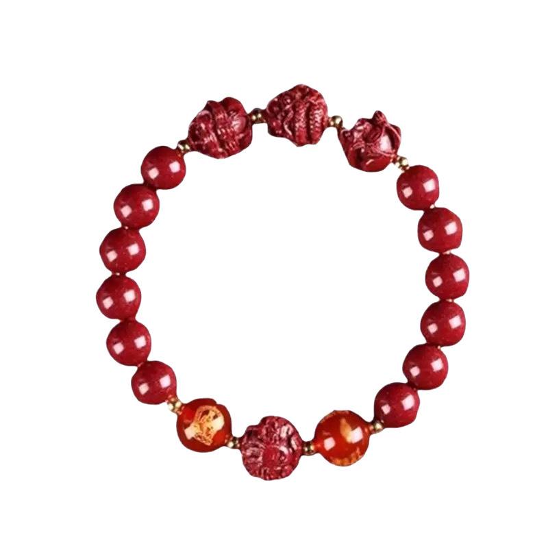 Twelve Zodiac Bracelet for Men & Women - Cinnabar Six Harmonies Beads, Lucky Charm, Perfect Benming Year Gift