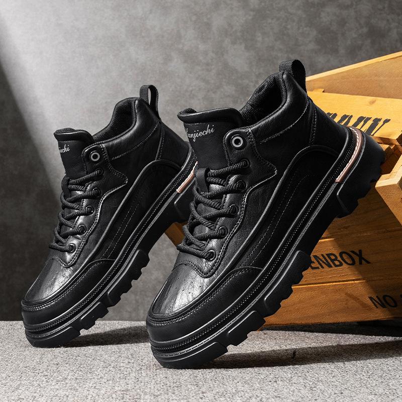 Soft-soled autumn new Martin boots retro high-top leather shoes non-slip shoes casual short boots