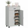 Shoe Cabinet, 2 Doors, Drawer, 5 Compartments, Adjustable Shelves, Gray