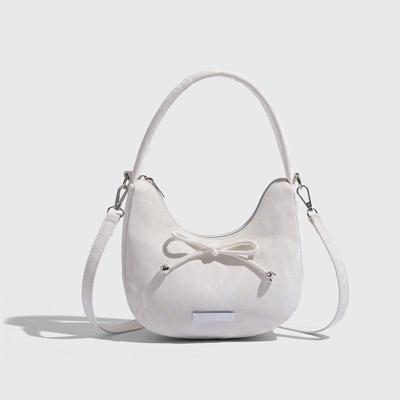 

Нишевый дизайн сумка подмышку с бантом на плечо новая модная повседневная универсальная портативная сумка-мессенджер белый