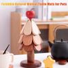 Anti Scald Wooden Trivets Heat Resistant Tree Shape Insulation Pad Foldable Table Mats  Hot Dishes