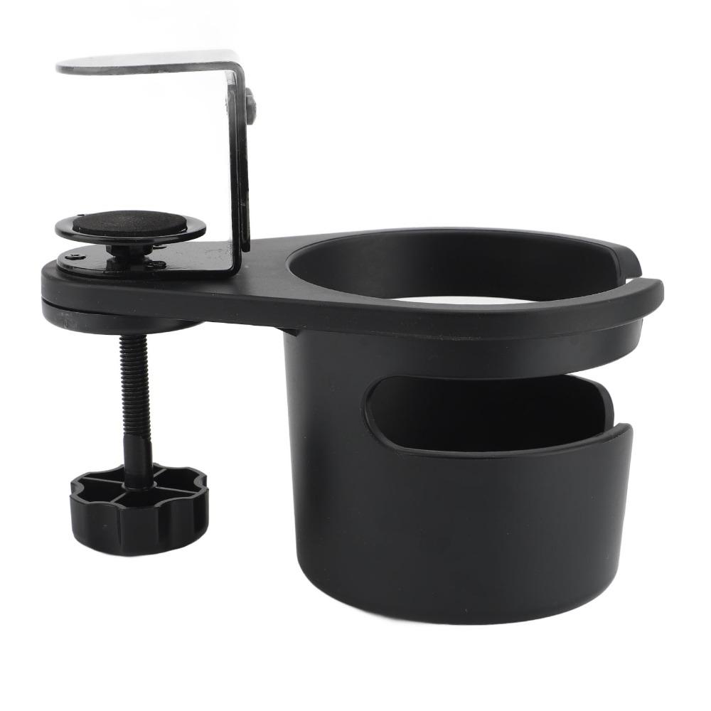 Black Clip On Cup Holder Rotatable Mug Holder Durable Desk Cup Holder Home School Office Dorm