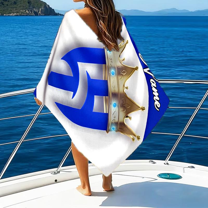 Custom Name Hilal FC Crest Microfiber Beach Towel Super Soft & Absorbent for Bath, Beach, Travel Bath Time Accessory, Fan Gifts