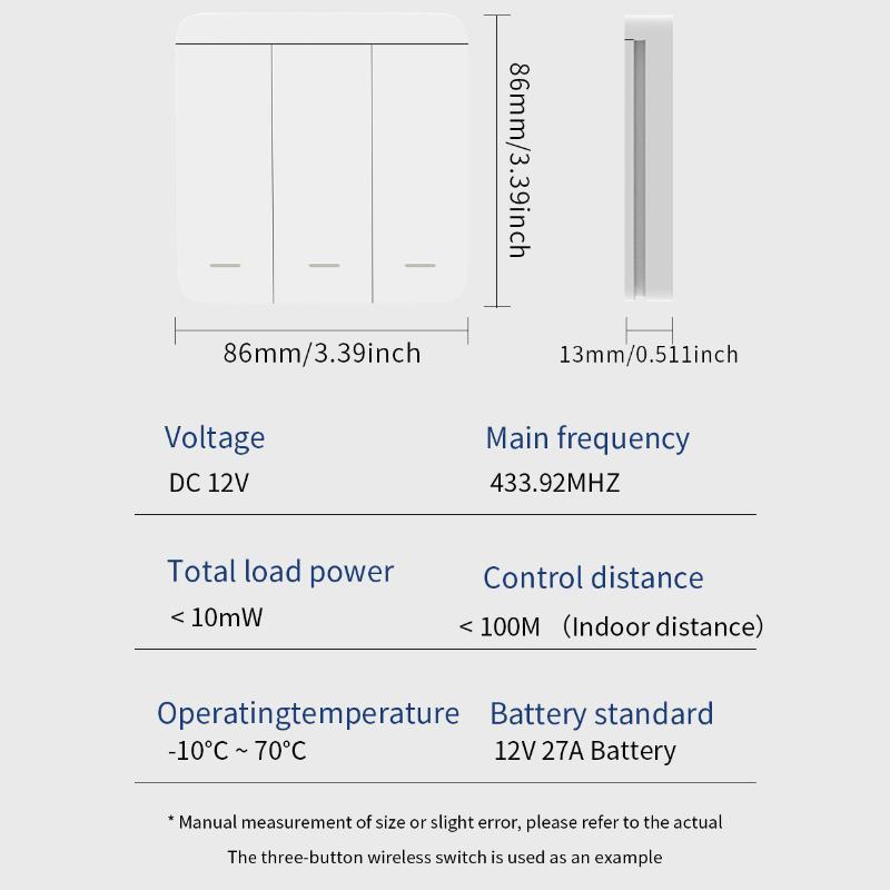 Wireless On Off Rf433 Module Remote Control Light Switch 1/2/3 Gang Push Button Wall Light Switch For Light Bulb Chandelier