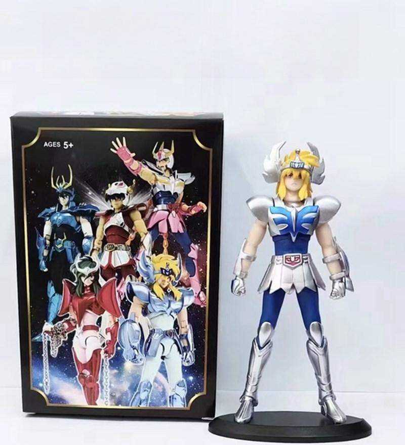 19CM Anime Figure Phoenix Ikki Hyoga Seiya Shiryu Standing Armor Model Children's Toys PVC Box Desktop Collection Decoration