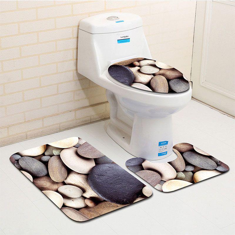 Premium Quality 3d Cartoon Design Bathroom Set With Non-slip Bath Mat And Rug