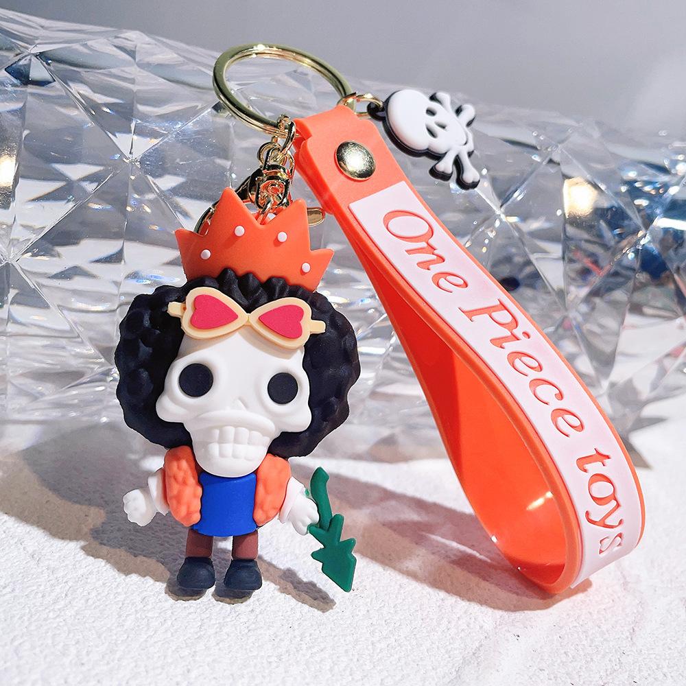 Anime One Piece Keychain Luffy Zoro Portgas·D· Ace Key Chain Llaveros Porte Clé Keyring Doll Bag Charm Pendent Car Keychains