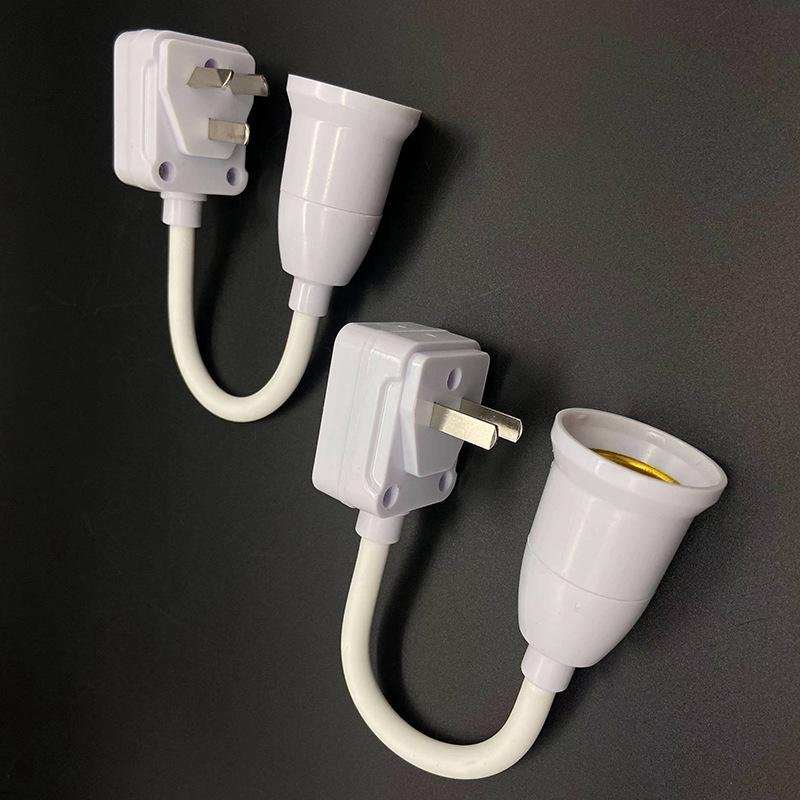 LED Socket Lamp Holder with E27 Screw, Rotating Head, and Flexible Hose (Three-hole Plug-In) for Bedroom.