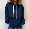 Overcoat Loose Comfortable Casual Denim Long Sleeve Hoodie Women