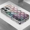 Creative Colored Glass Texture Diamond Pattern Electroplated Case For iPhone 17 16 15 14 13 12 11 Pro Max Plus 17 Air 16E Cover