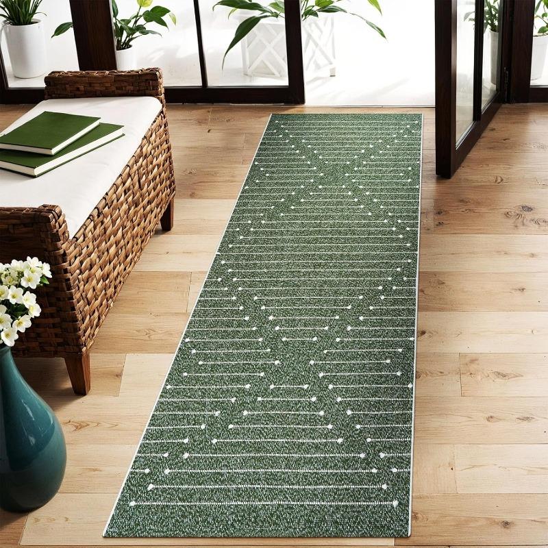 Geometric Line Print Runner Rug Minimalist Design Hallway Carpet Non-slip Home Decor Floor Mat for Living Room Entrance Bedroom