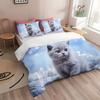 Cute Kitten 3D Printed Duvet Cover Set Soft Comfortable Polyester Luxury Bedding Set Cute Animal Style Quilt Cover Pillowcases