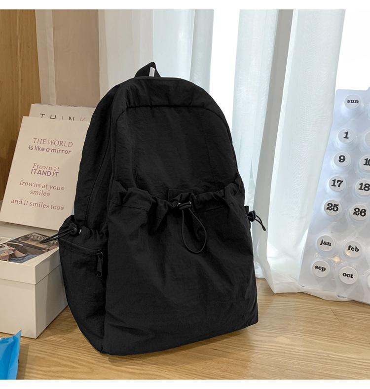 

Дорожный ультралегкий нейлоновый портативный школьный рюкзак для студенток, женский дорожный легкий маленький рюкзак чёрный