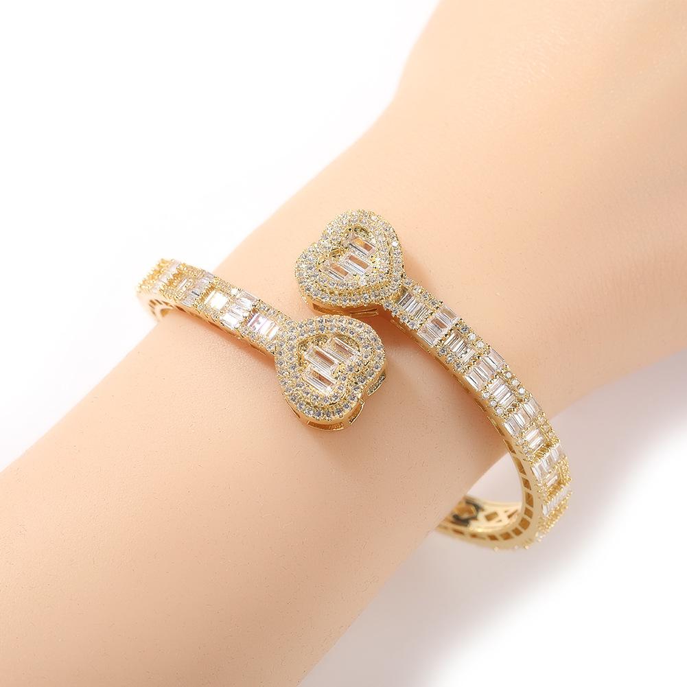 Hip Hop Gumeng Love Spring Buckle Bracelet Personality Fashion Geometric Diamond Trend Bracelet Jewelry