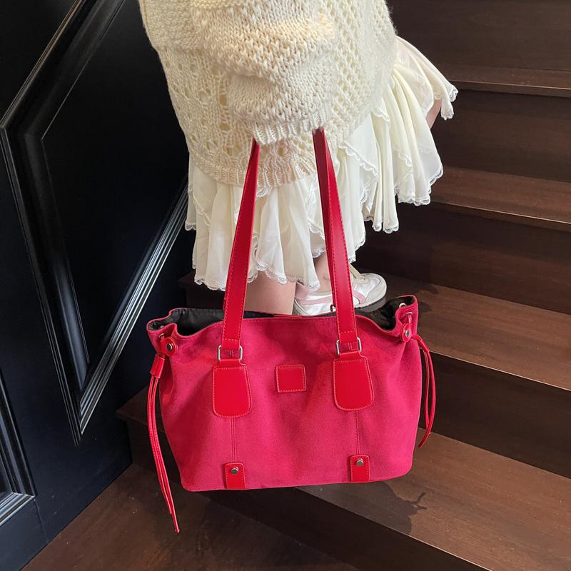 2025 Autumn & Winter Fashion New Faux Suede Square Shoulder Bags Hasp Large Capacity Commute Stylish Design Women's Tote Bags