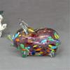 Glass Pig Miniature Sculpture Chinese Zodiacs Animal Figurine Collectible Ornament for Home Office Desktop Decoration