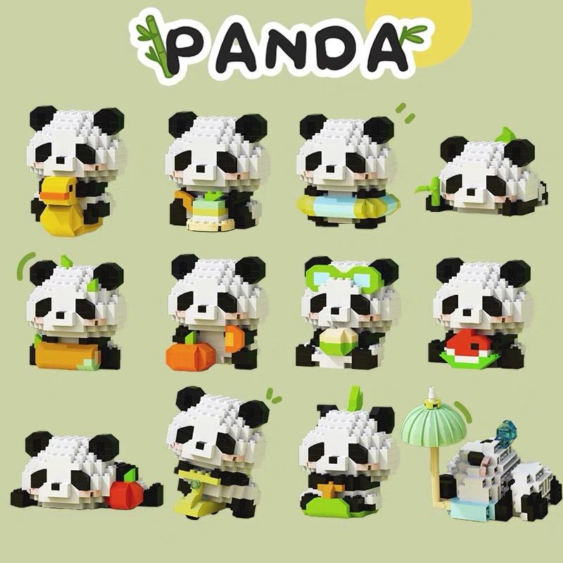 Panda Blind Box Building Blocks, Micro Granular Chinese National Treasure DIY Model Creative Educational Gift for Children