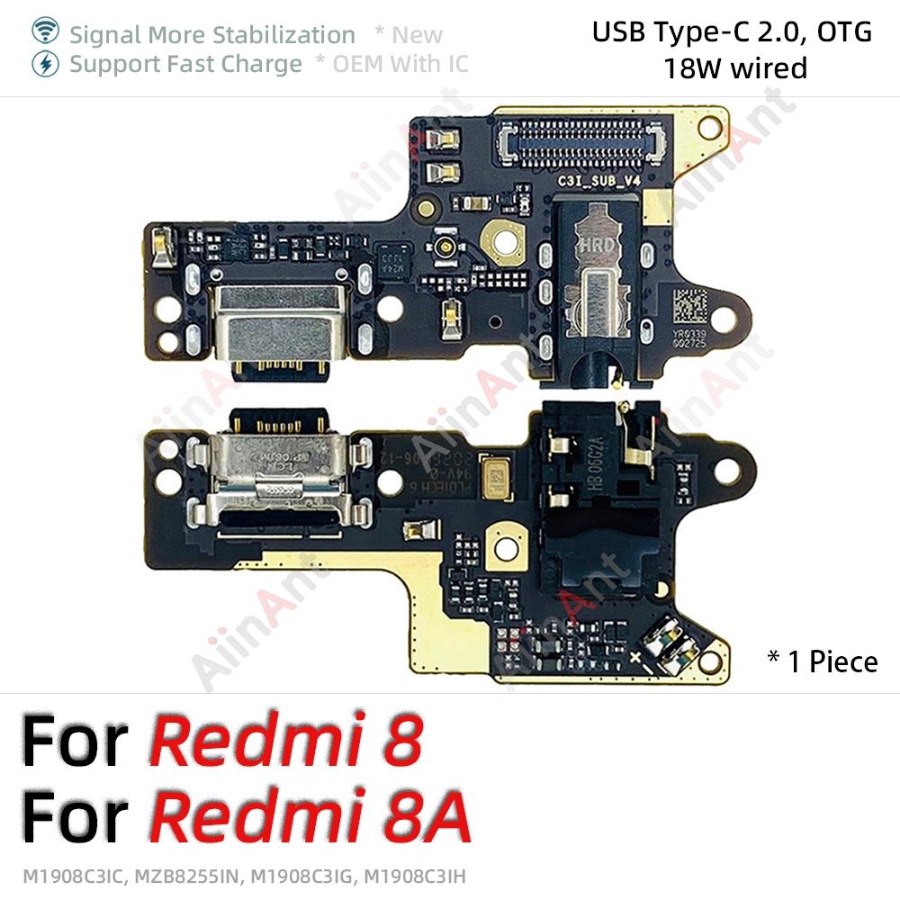 Aiinant Bottom USB Charger Board Dock Connector Charging Port Flex Cable For Xiaomi Redmi Note 6 7 8 9 7A 9A 9T 8T 9S Pro Plus