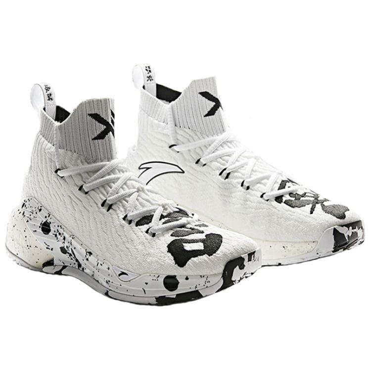 New Anta KT4 Cushioning Anti Slip And Wear Resistant High Top Basketball Shoes Men's White Black 11941104S-1