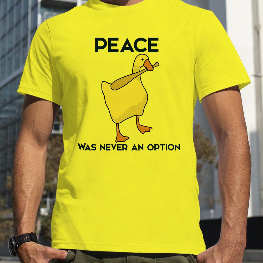 Peace Was Never An Option Print T-Shirt Summer Men Street Hip Hop Punk Style Boy Loose Oversized Casual Fashion Tees