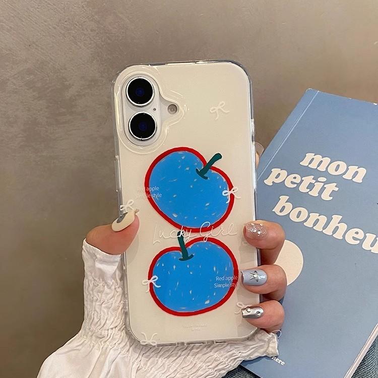 

Single Layer Two Blue for Apple for Apple 16 Mobile Phone Case for IPhone15 Protective Case 14 Anti-fall 13 New Style For Apple 6