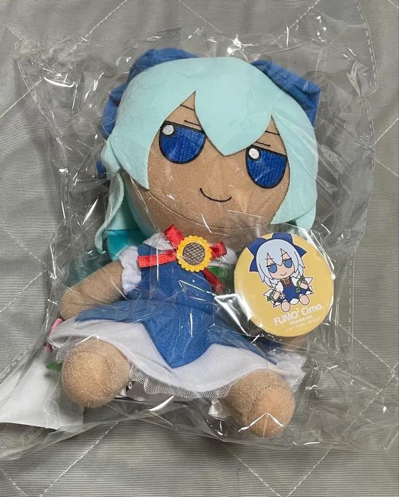 Touhou Project tanned Cirno Plush Doll Fumo Tin Badge Ver.1.5