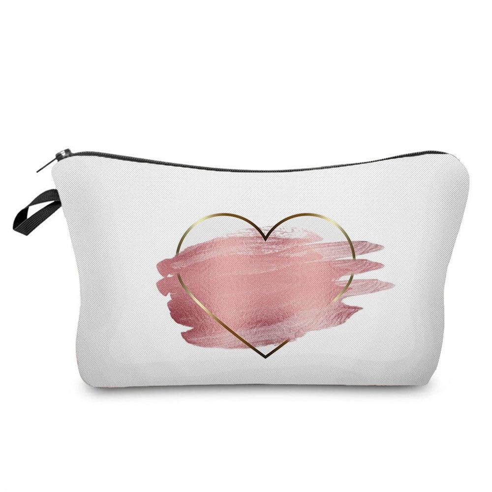 Women Love Print Cosmetic Bag Toiletries Organize Travel Storage Case  6385