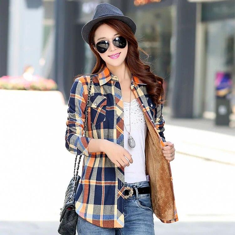 2023 Marca Inverno Caldo Donne Velluto Spesso Plaid Stile Camicia Cappotto Giacca Abbigliamento Donna Top Giacca Casual Capispalla