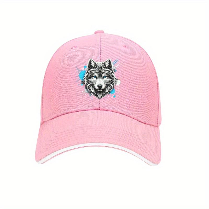 Wolf Graphic Print Baseball Cap Cotton Adjustable Casual Outdoor Sun Protection Dad Hat Unisex