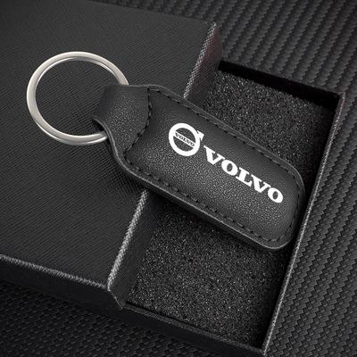 AAKV1 High-Grade Leather Keychain Ultra-Clear Printing Metal Keychain Car Accessories For XC90 S60 V40 XC60 S80 S40 V70 V50 S90