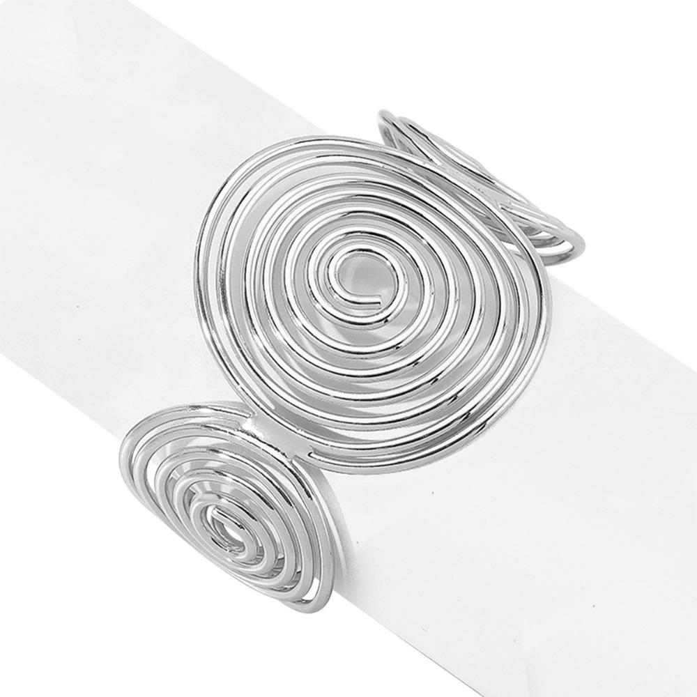 Verstellbares Damen Spiral Offenes Manschettenarmband Metalllegierung Manschette Armring Schmuck Geschenke