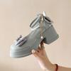 Bow Beaded Women High Heels Shoes Marie Janes Chunky Sandals Designer 2025 Summer Lolita Dress Party New Woman Pumps Zapatos