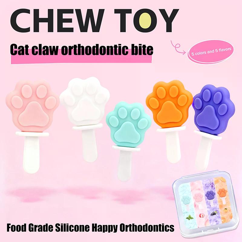 Cat Paw Shape Dental Aligner Chewies For Aligner Retainer Chewies Silicone Teeth Stick Bite Tooth Chew Aligner Dental